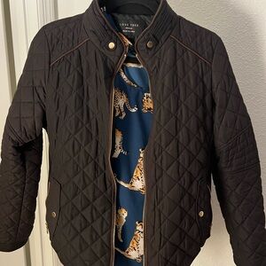 2 Piece Bundle - Love Tree Black Jacket size medium with Cheetah blouse